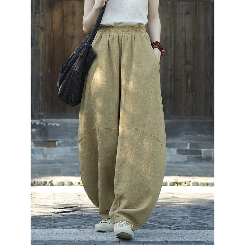 Retro Vintage Medieval Renaissance Pants Solid Color Fancy Dress Women's Vacation Casual Daily Adults' Pants Spring & Summer4