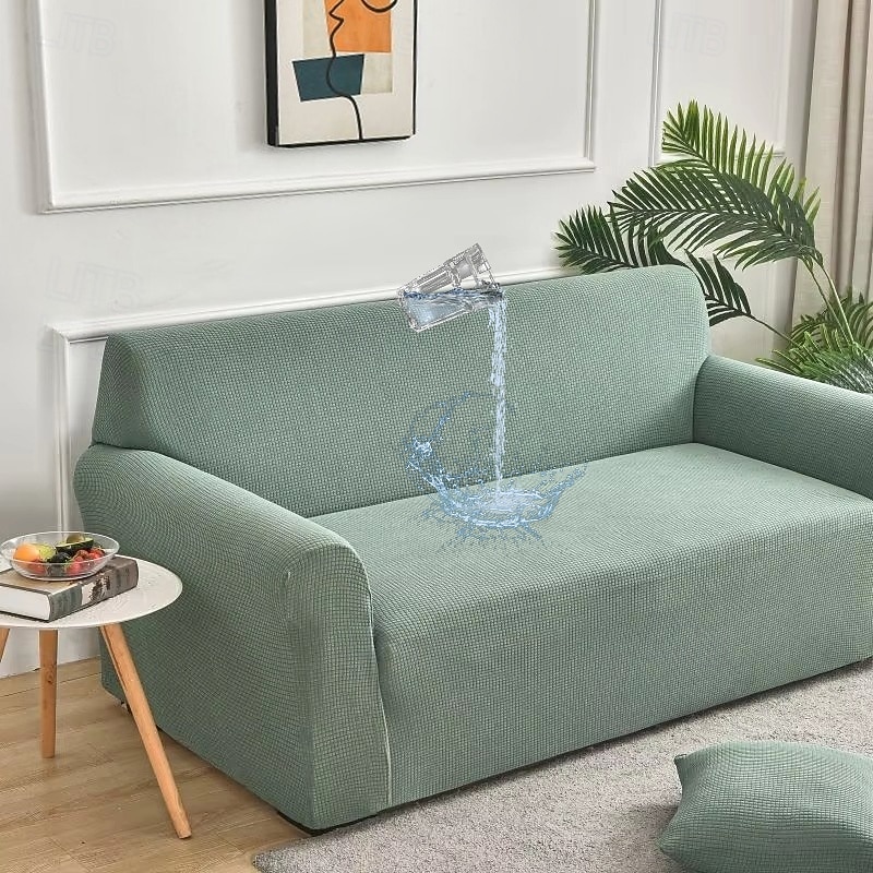 100% Waterproof Elastic Sofa Cover Corn Velvet Adjustable Stretch Slipcovers Corner Couch Covers 1/2/3/4 Seater L Shape