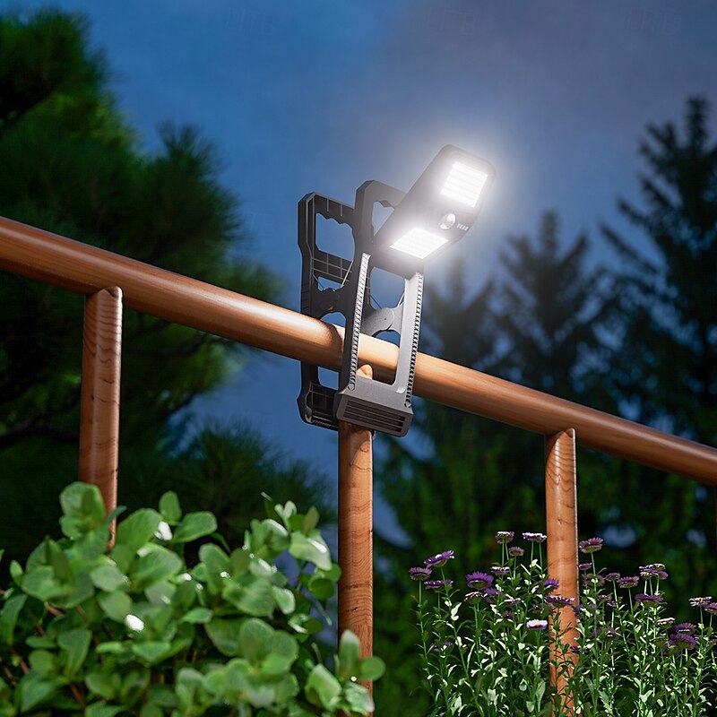 1PC Solar Street Lights Outdoor Waterproof Wall Lamp 100LED Garden Fence Clip Light Household Motion Sensor Solar Night Light Garden Pathway Super Bright Lighting Street Lamp2