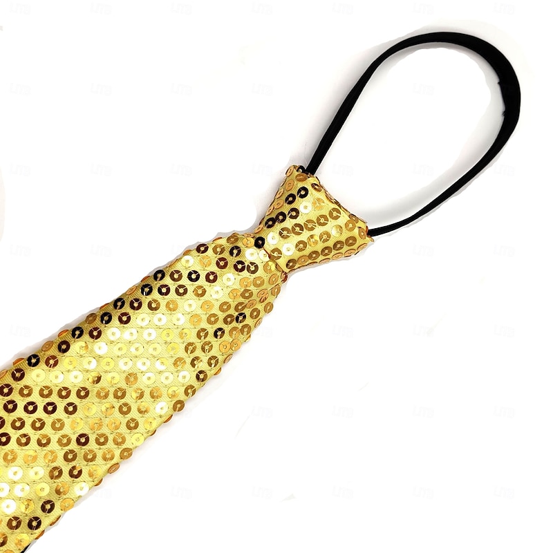 Retro Vintage 1980s Pre-tied Tie Disco Sequin Fancy Dress Unisex Halloween Carnival Pride Parade Pride Month Adults' Tie All Seasons3