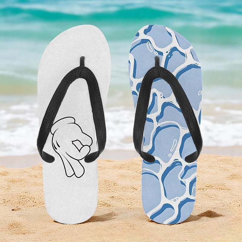 Men's Sea Turtle Printed Flip Flops – Beach Inspired & Comfortable Style for Beach Outings, Surfing & Tropical Vacations3