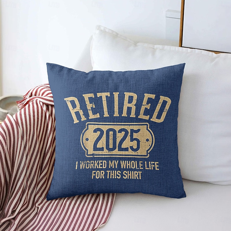 Retirement Gift Decorative Toss Pillows Cover 1PC Soft Square Couch Cushion Case Pillowcase for Bedroom Livingroom Sofa Chair4