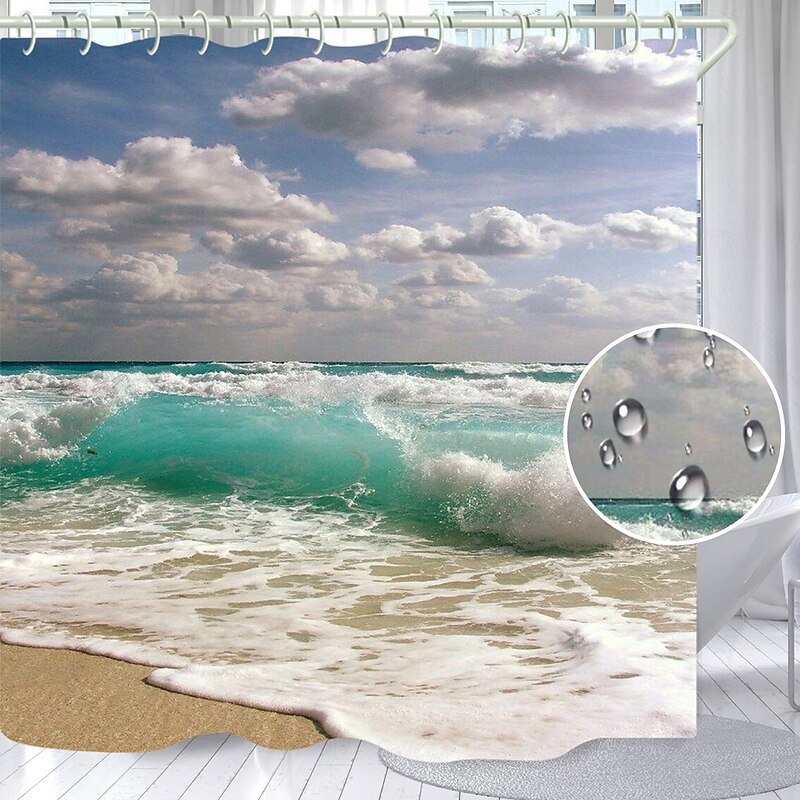 Shower Curtains with Hooks Waterproof 180cm*180cm(70