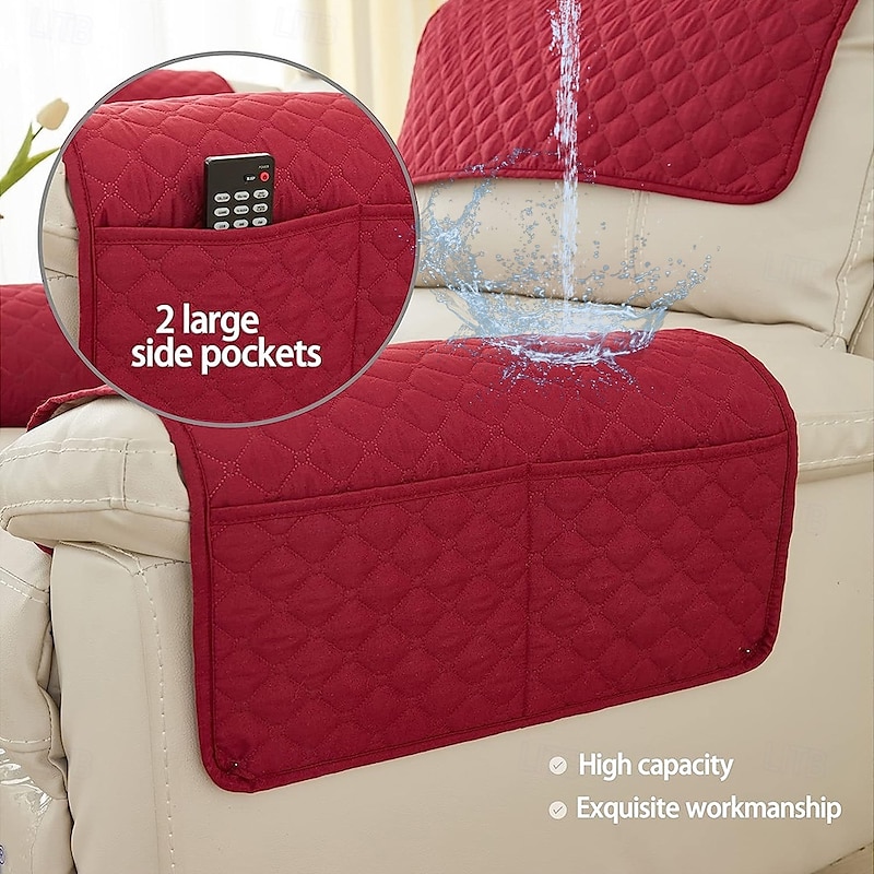 Sofa Armrest Cover Couch Armrest Mat Water Resistant Backret Cover Soft Protector for Chairs Couch Sofa Armchair Slipcovers Recliner Sofa