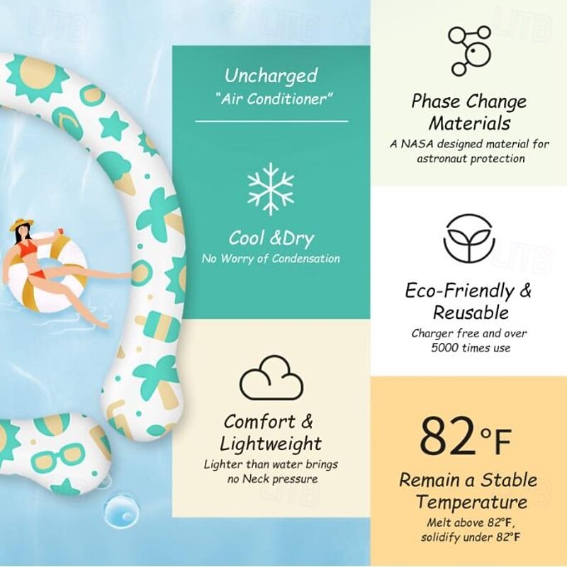 Neck Cooling Tube, Size Optional Neck Coolers for Extremely Hot Weather, Reusable Cooling Neck Wrap for Outdoor Sports, Wearable Ice Neck Tube, Hands Free Hot Flashes Cooling Items3