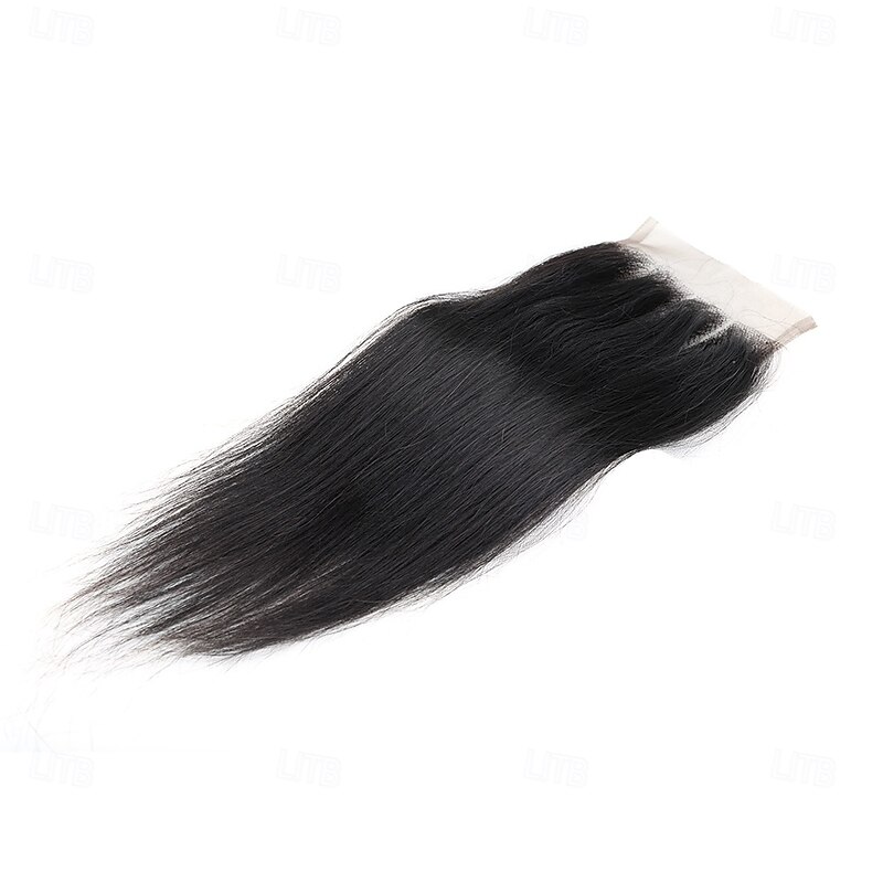 4x4 Transparent Lace Closure Only Human Hair Closure Brazilian Remy Straight Hair Lace Only Closure Natural Hairline Pre Plucked4