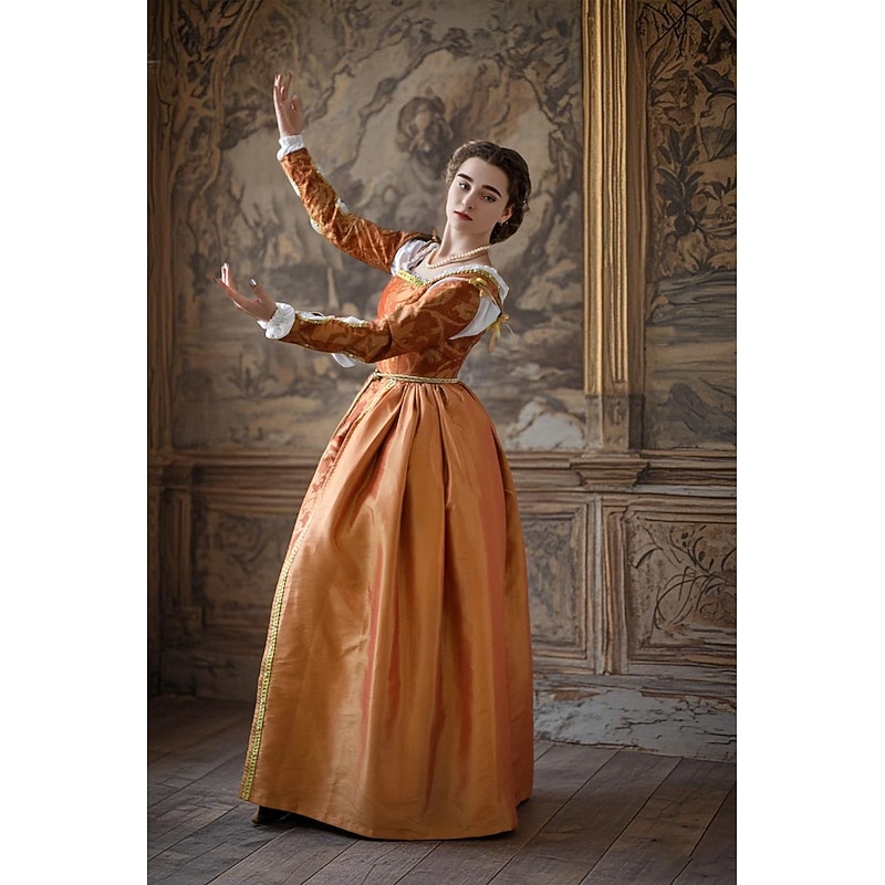 Medieval Renaissance Dress Prom Dresses Gown Viking Celtic Knight Fancy Dress Women's Royal Halloween Carnival Masquerade Performance LARP Ren Faire Adults' Dress3