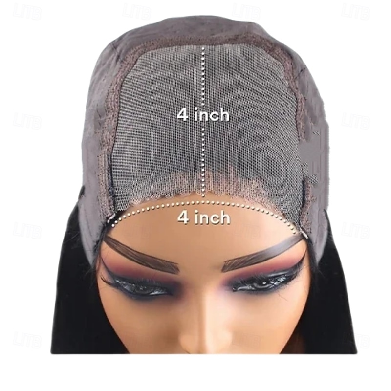 Remy Human Hair 4x4 Lace Front Wig Middle Part With Bangs Brazilian Hair Curly Afro Kinky Curly Black Wig 250% Density Natural Hairline 100% Virgin For Women wigs for black women Short Human Hair4