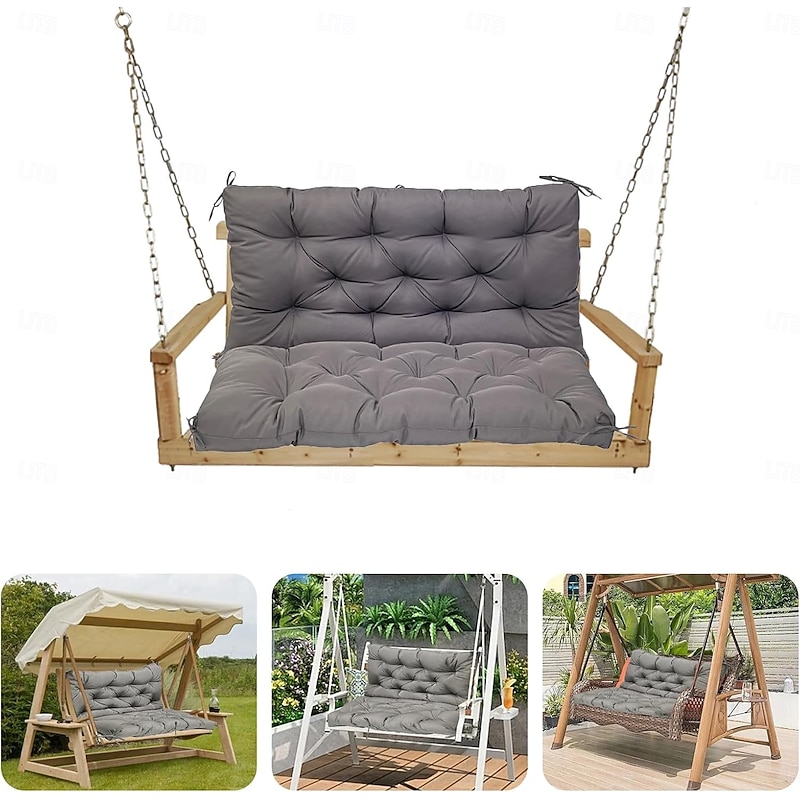 Porch Swing Cushions, Patio Cushions 2-3 Seater Waterproof Swing Chair Cushions for Outdoor Furniture, Thicken 4in Outdoor Swing Cushions, for Outdoor Patio Garden