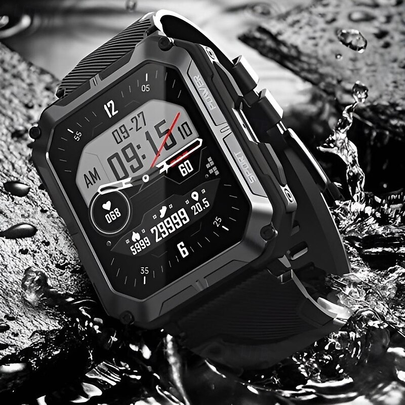 C20 PRO Smartwatch Bluetooth Call Blood Pressure Detection IP68 Waterproof Men's Swimming Diving Sports Smartwatch