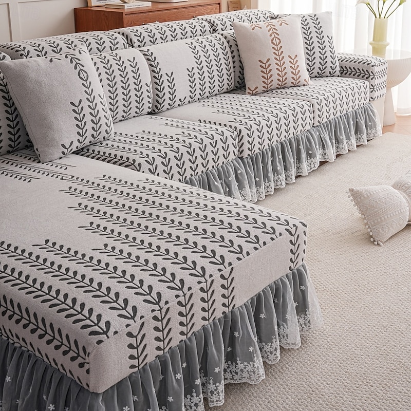 1 Pc Stretch Sofa Cushion Cover Universal Jacquard Soft Polar Fleece Sofa Seat Cover-Easy to Clean & Durable