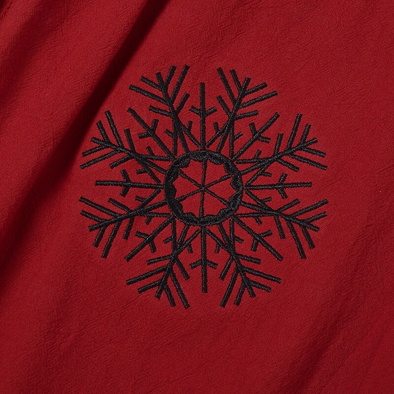 Men's Linen Pants Trousers Summer Pants Embroidered Drawstring Elastic Waist Flowers Comfort Breathable Full Length Outdoor Casual Holiday Fashion Retro Vintage Red3