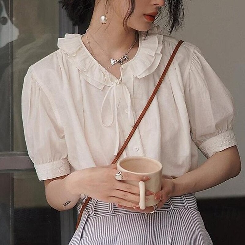 Retro Vintage Medieval Renaissance Blouse / Shirt Fancy Dress Women's Vacation Casual Daily Adults' Blouse Spring & Summer4