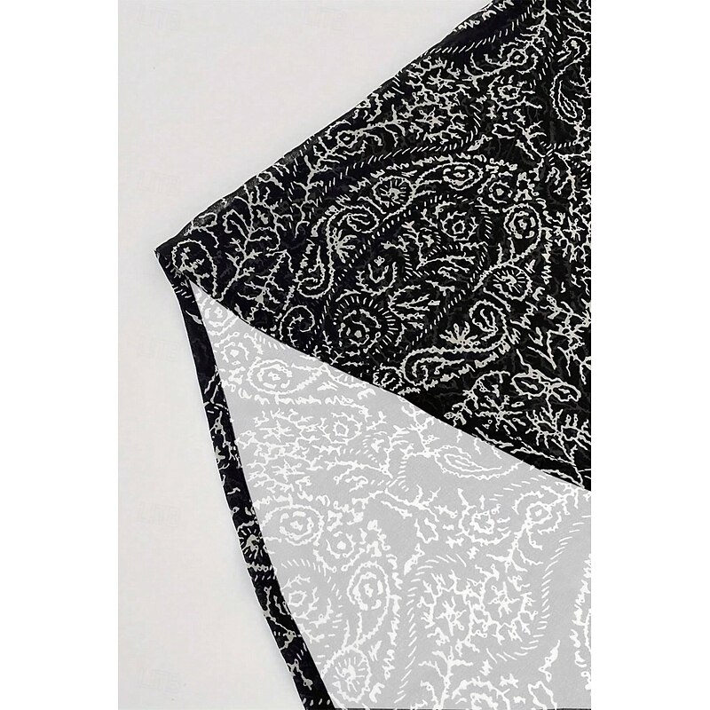 Women's Boho Shirt Blouse Flower Casual 3/4 Length Sleeve Asymmetrical Regular Tops Daily Holiday Print Black Summer3