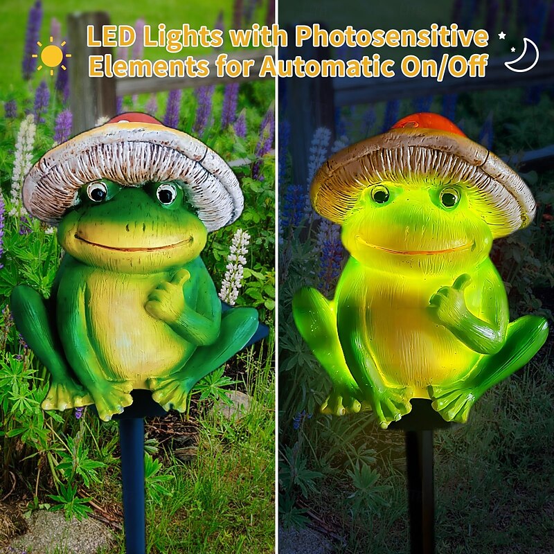 1 Pc Outdoor Solar Frog Shaped Plug in Light Courtyard Garden Path Lawn Landscape Light Atmosphere Light2