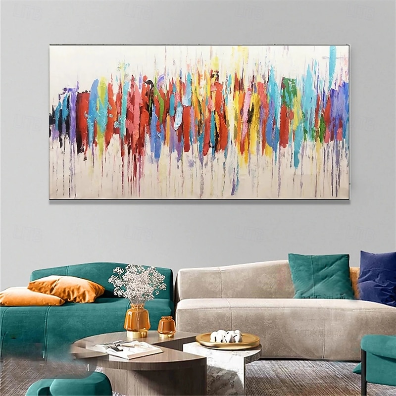 Large Blue abstract oil painting Hand painted colorful abstract oil paintings handmade painting modern office art for living room wall decoration4