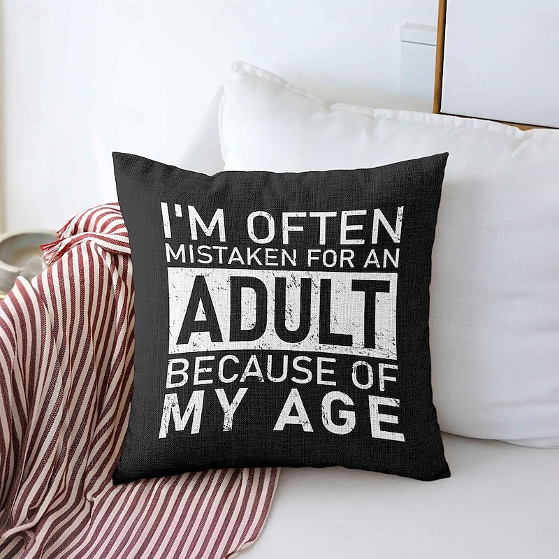 Funny Quoting Decorative Toss Pillows Cover 1PC Soft Square Couch Cushion Case Pillowcase for Bedroom Livingroom Sofa Chair