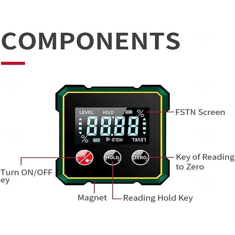 Digital Angle Finder Magnetic Angle Gauge LCD Digital Level tool Protractor Inclinometer Level Box Backlit Portable Angle Measurement Tool Battery Operated4