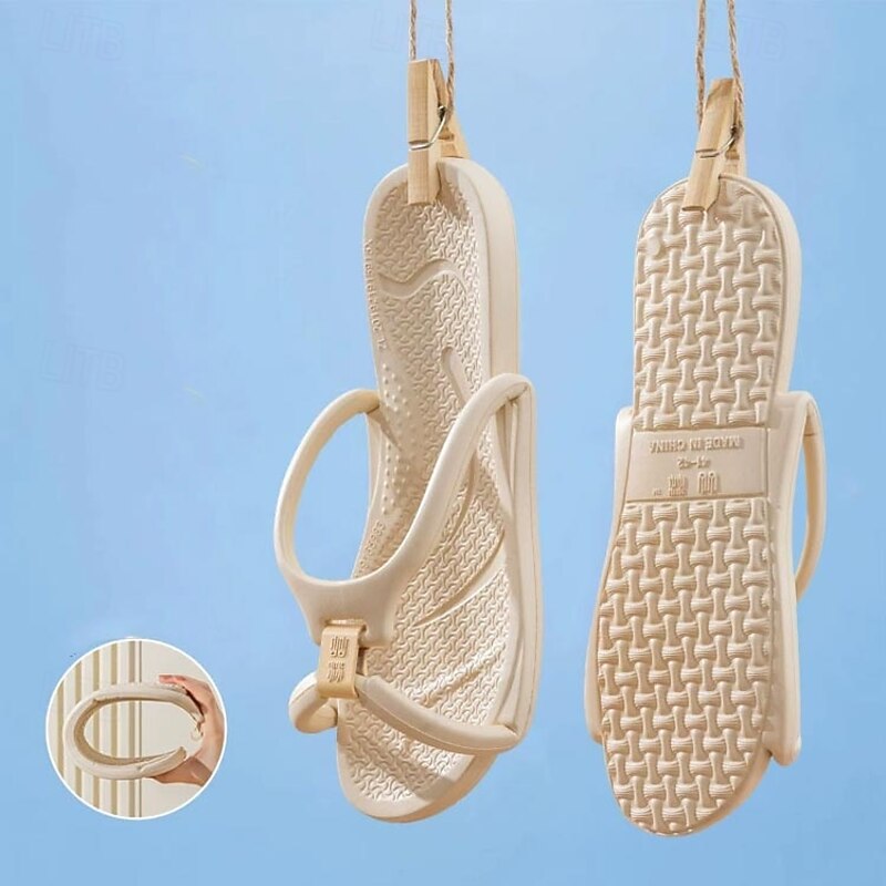 Couple Travel Portable Bathroom Slippers Lightweight EVA Anti-Slip Slippers Comfortable Soft Sole Foldable Slippers Men's Women's Slippers for Flat Feet2