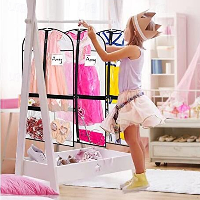 Garment Bag for Kids Dance Costumes, Clear PVC Thick Waterproof Hanging Clothes Cover with Accessory Pockets, Dustproof Storage Bag for Closet or Competitions2