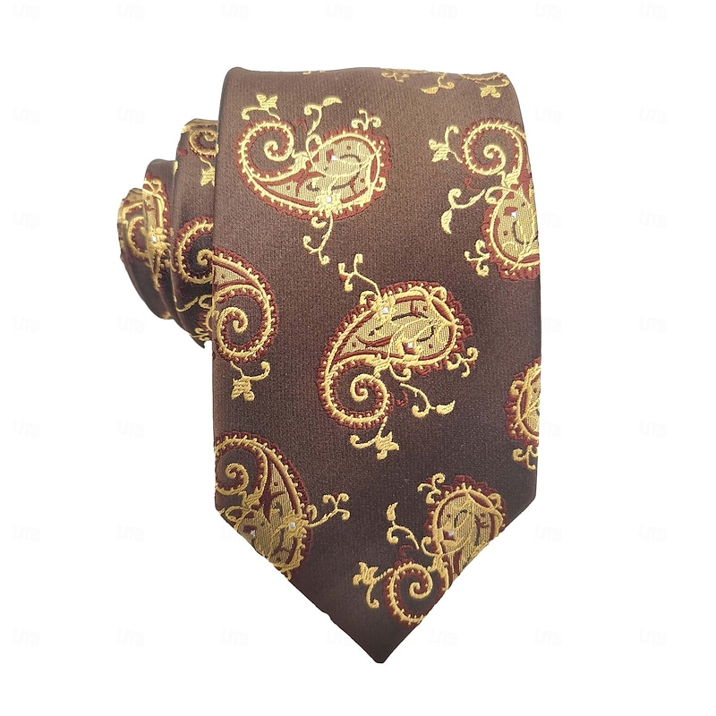 Men's Ties Business Classic Paisley Solid Color Striped Formal Office Work
