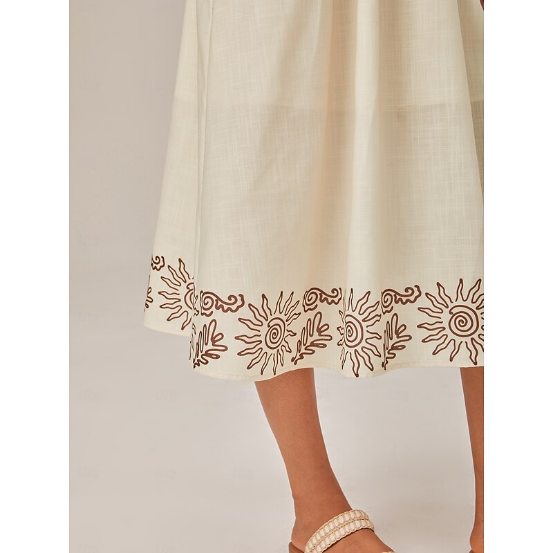 Linen Printed Shirt Dress4