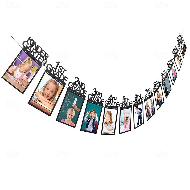 Large K-12 Graduation Photo Banner Graduation Picture Banner Black Graduation Decorations 2025  Graduation Picture Display for 2025 Graduation Decorations2