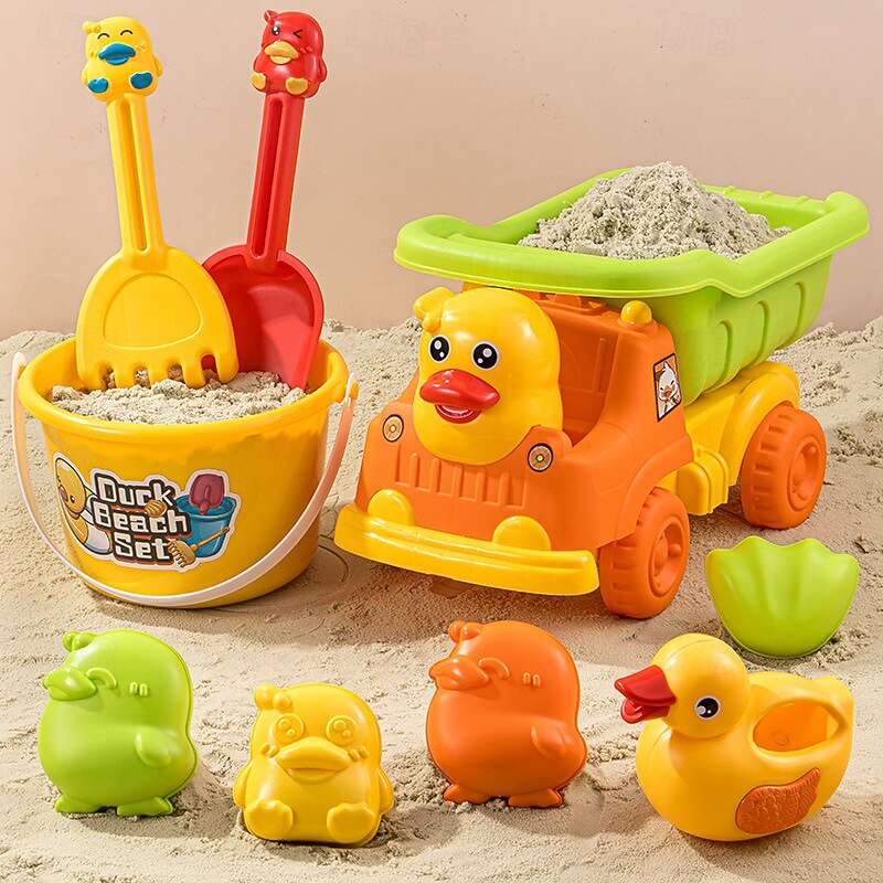 Beach Sand Buckets and Shovels Set - Beach Toys for Kids with Sand Molds Silicone Beach Sand Pails for Travel Kids and Toddlers