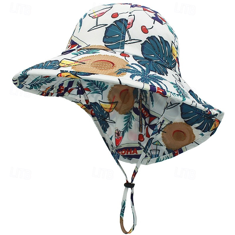 Children's Sun Hat Baby Sun Hat Boy Hat Summer Girl Beach Sun Hat Wide Brim Neck Hat4