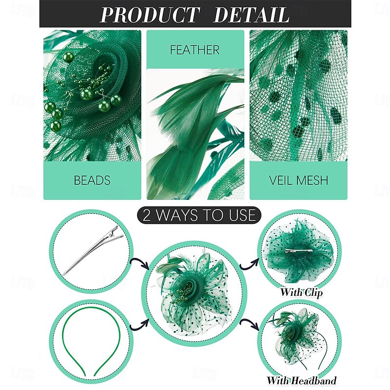 Fascinators Hat Flower Mesh Tea Party Hat Fascinator Veil Headband for Women Party Wedding2