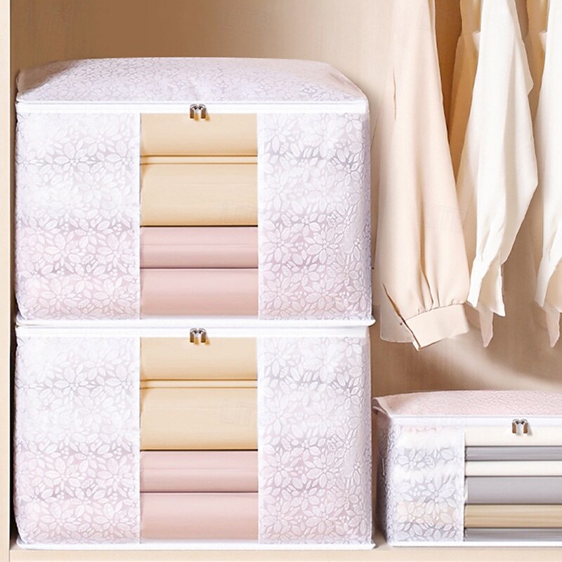 Large Capacity Storage Bag for Clothes and Bedding, Waterproof Moving Bags with Zipper Handles, Foldable Blanket Organizer Bag for Quilts, Duvets, Comforters, and Household Storage2