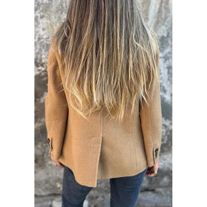 Women's Blouse Plain Modern Casual Long Sleeve Shirt Collar Regular Tops Holiday Going out Buttons Pocket Black Yellow Pink Camel Purple Summer4