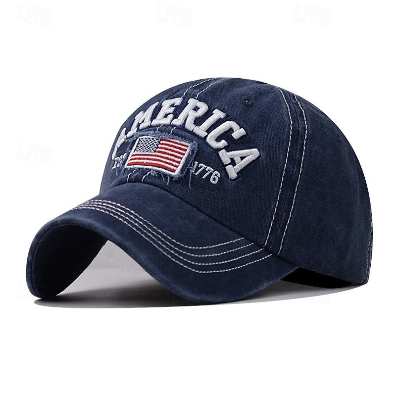 American Flag Hat Unisex Vintage Embroidery Washed Distressed Cotton Baseball Cap Adjustable USA Trucker Dad Hat4