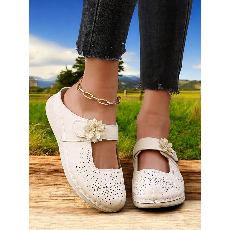 Women's Floral Decorated Mary Jane Mules – Cute Comfortable Style for Casual Outings, Shopping & Everyday Wear4
