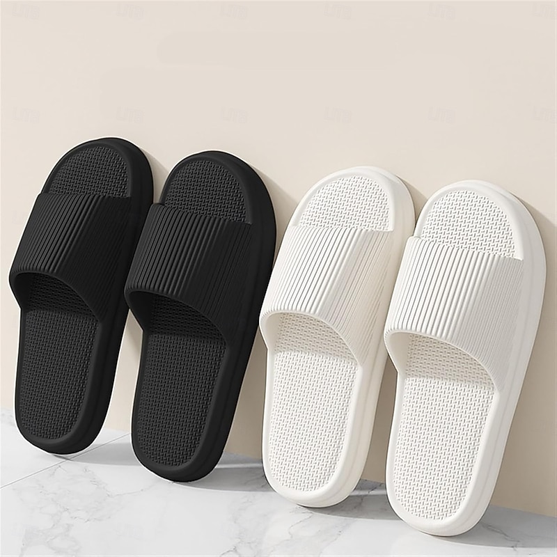 Cloud Slippers for Women and Men, Pillow House Slippers Shower Shoes Indoor Slides Bathroom Sandals, Ultimate Comfort, Lightweight, Thick Sole, Non-Slip, Easy to Clean
