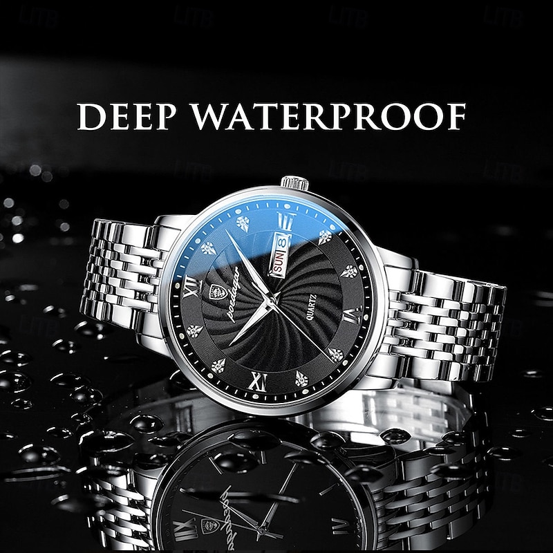 Luxury Brand Man Watch Waterproof Luminous Date Week Men's Quartz Wristwatch Stainless Steel Fashion Sports Men Watches2
