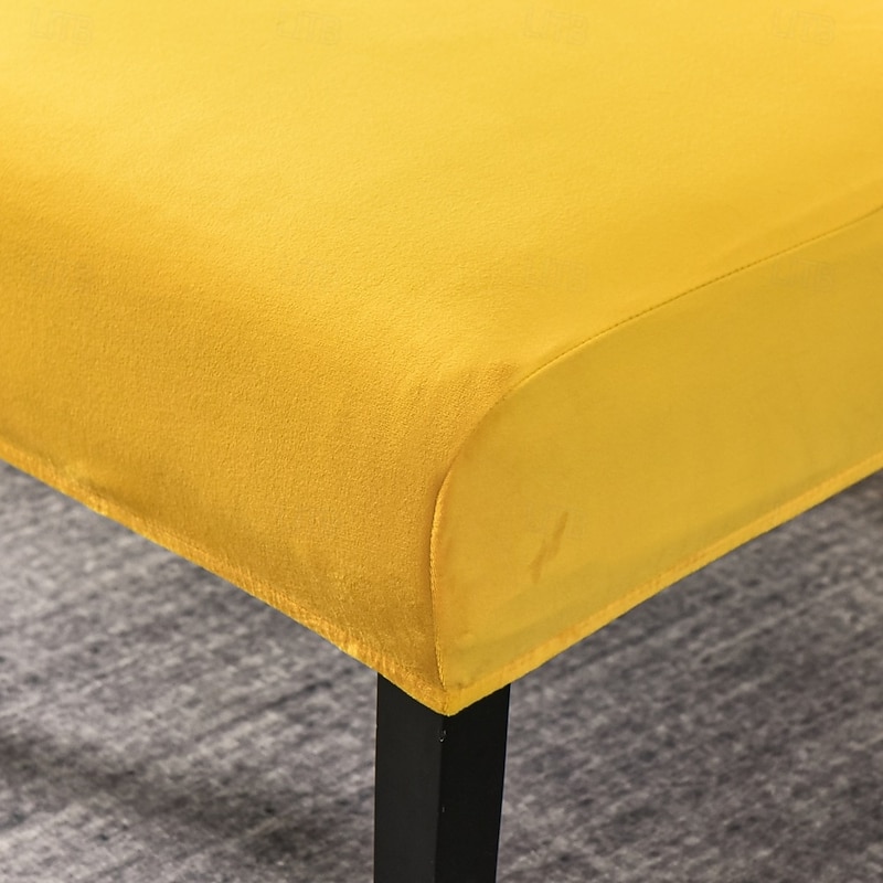 Chair Covers Velvet Armless Chair Sofa Cover Full Cover Restaurant Home Hotel Stool Protectors Covers Without Arms Soft Stretch Armless Chair Slipcovers with Elastic Bottom Furniture Protector Covers3