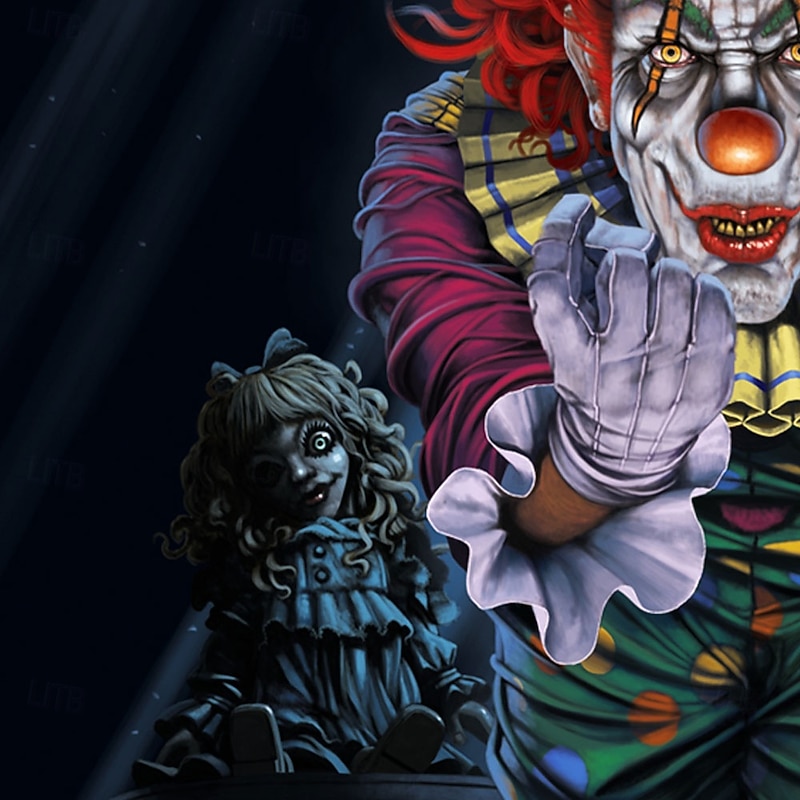 Vincent Hie Men's Joker Polo Short Sleeve Polo Shirts Collared Shirts Dark Street Daily Wear 3D Print Summer Black2