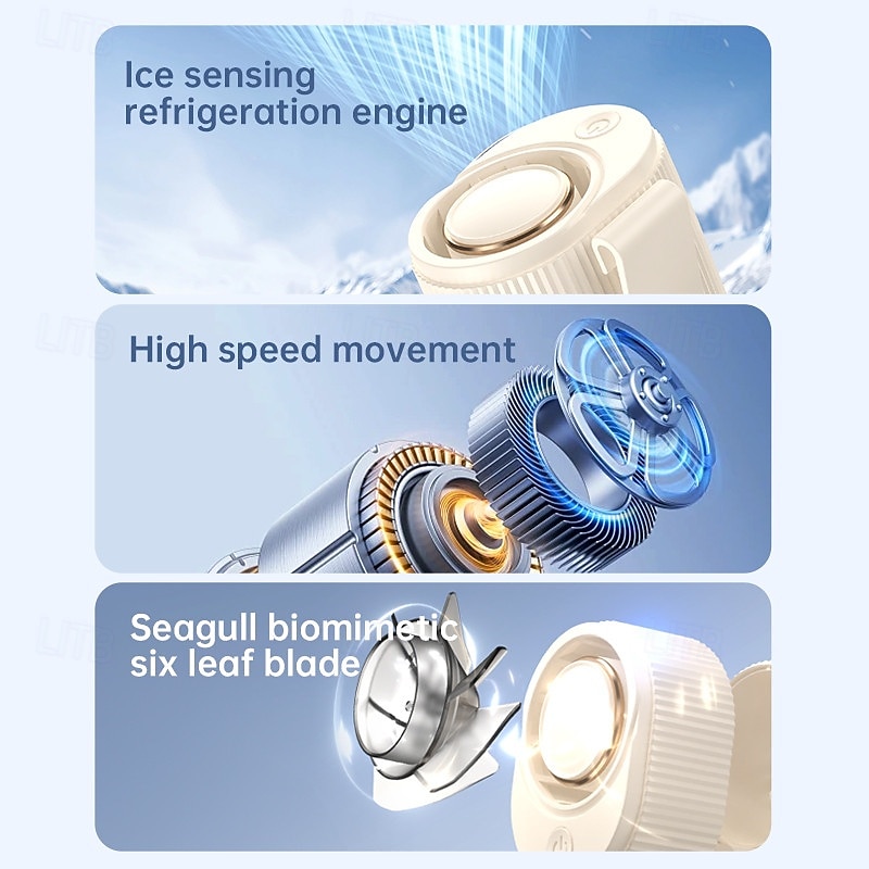 2-in-1 Waist Clip & Desktop Cooling Fan | Foldable Handheld Design | Ice Cool Breeze, Quiet & Portable for Summer Use3