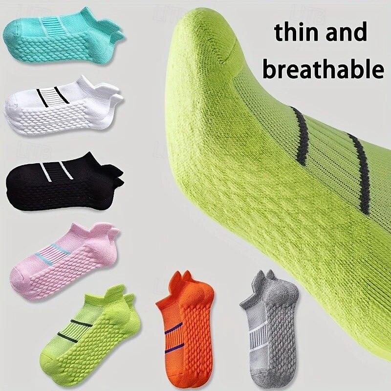 1 Pair Men's Professional Sports Socks, Summer Thin Mesh Breathable Sweat-absorbing Anti-odor Ear Lifting Heel Guard Short Socks