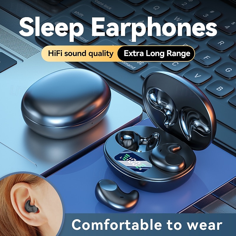 Mini Wireless Earbuds for Small Ear Canals and Side Sleepers Sleep Invisible Headphones Bluetooth Noise Cancelling Waterproof Tiny Wireless Earphones with Charging Case2