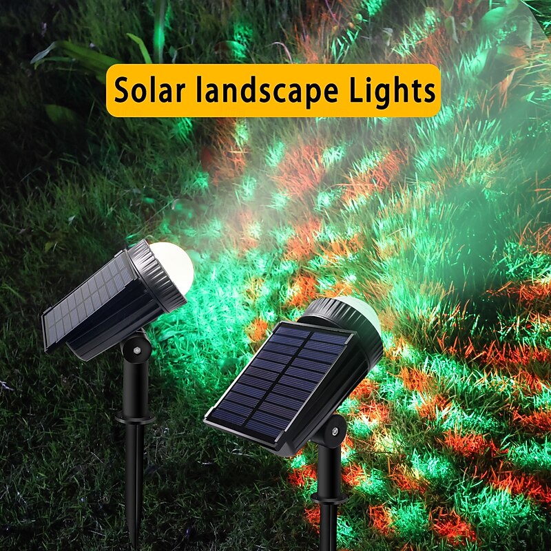 1 Pc Outdoor Solar Spotlight RGB Lawn Projection Light Courtyard Garden Road Wall Tree Under Lighting Decorative Light4