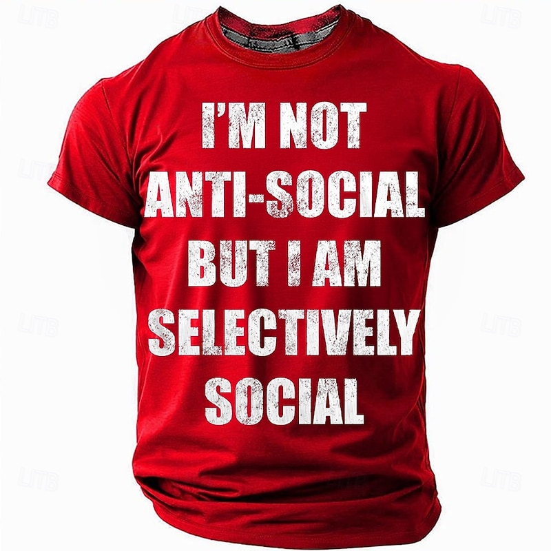 Men's Offensive Sarcasm T Shirt Short Sleeve T shirt 3D Print Crew Neck Shirt Fashion Daily Casual Street Casual Daily Black Red Blue Summer Spring All Seasons Clothing Apparel S M L XL XXL XXXL