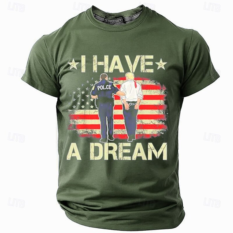 Patriotic T Shirts For Men American US Flag T Shirt Short Sleeve T shirt 3D Print Crew Neck Shirt Fashion Daily Basic Street Casual Daily Black Summer Spring All Seasons Clothing Apparel S M L2