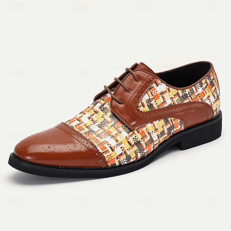 Men's Brown Nylon Woven Faux Leather Shoes – Stylish and Durable with Textile Accents, Perfect for Casual Wear, Office and Semi-Formal Events3