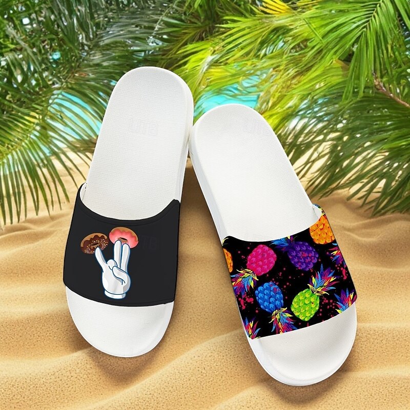 Men's Flamingo Themed Slide Sandals with Colorful Pattern – Casual & Fun Style for Beach, Poolside & Summer Vacations