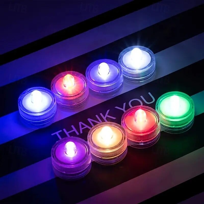 12/24PCS Submersible Light Electronic Candle Lights for Home Fish Tank Underwater Landscape Lights for Aquarium Holidays Christmas Birthday Party Home Decoration4