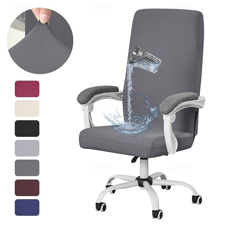 Water Resistant Office Chair Slipcover with Zipper - Universal Fit
