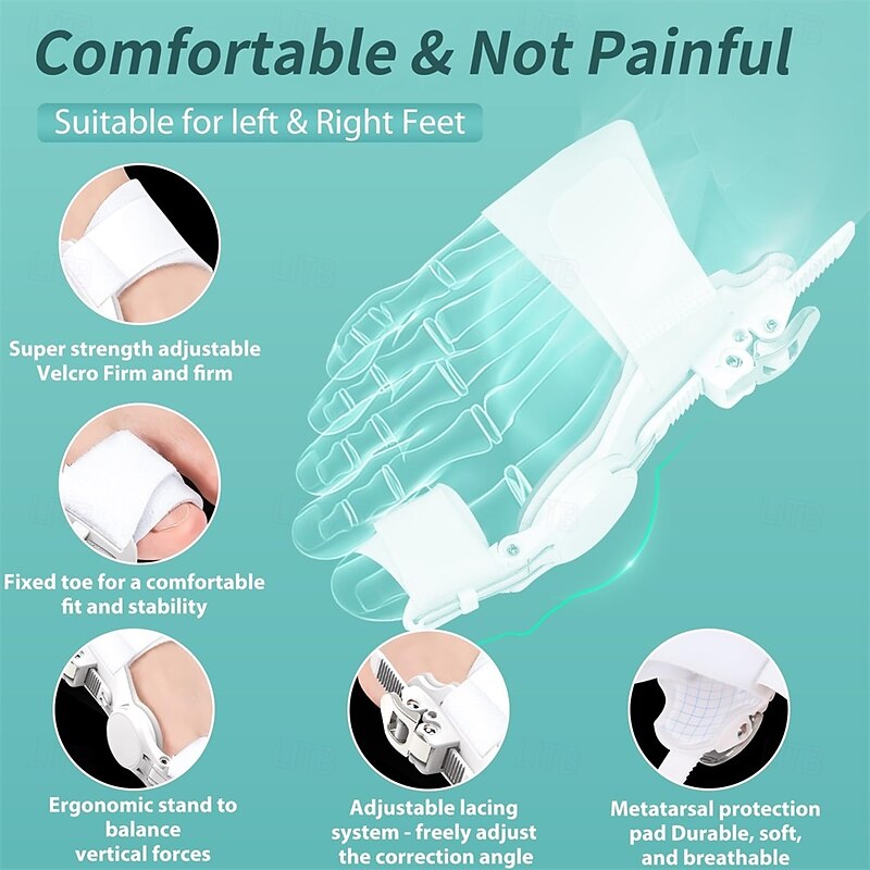 Comfort Bunion Corrector for Women Men Orthopedic Toe Straightener Adjustable Splint Bunion Pads Day Night Support with Toe Separator for Relief3