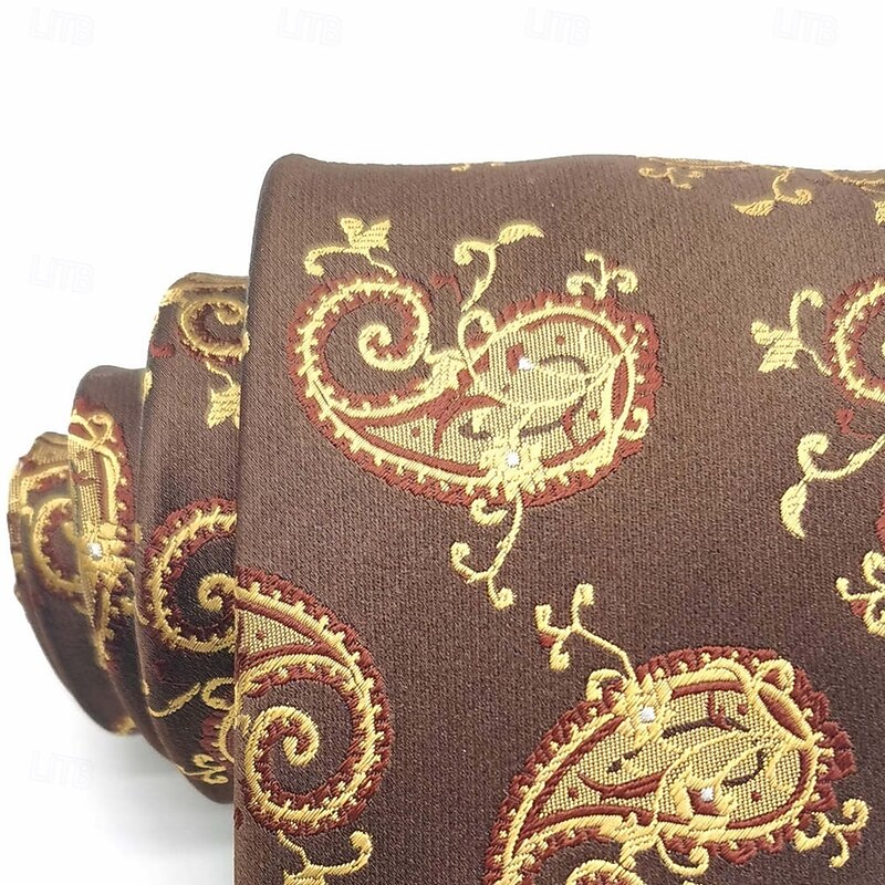 Men's Ties Business Classic Paisley Solid Color Striped Formal Office Work2